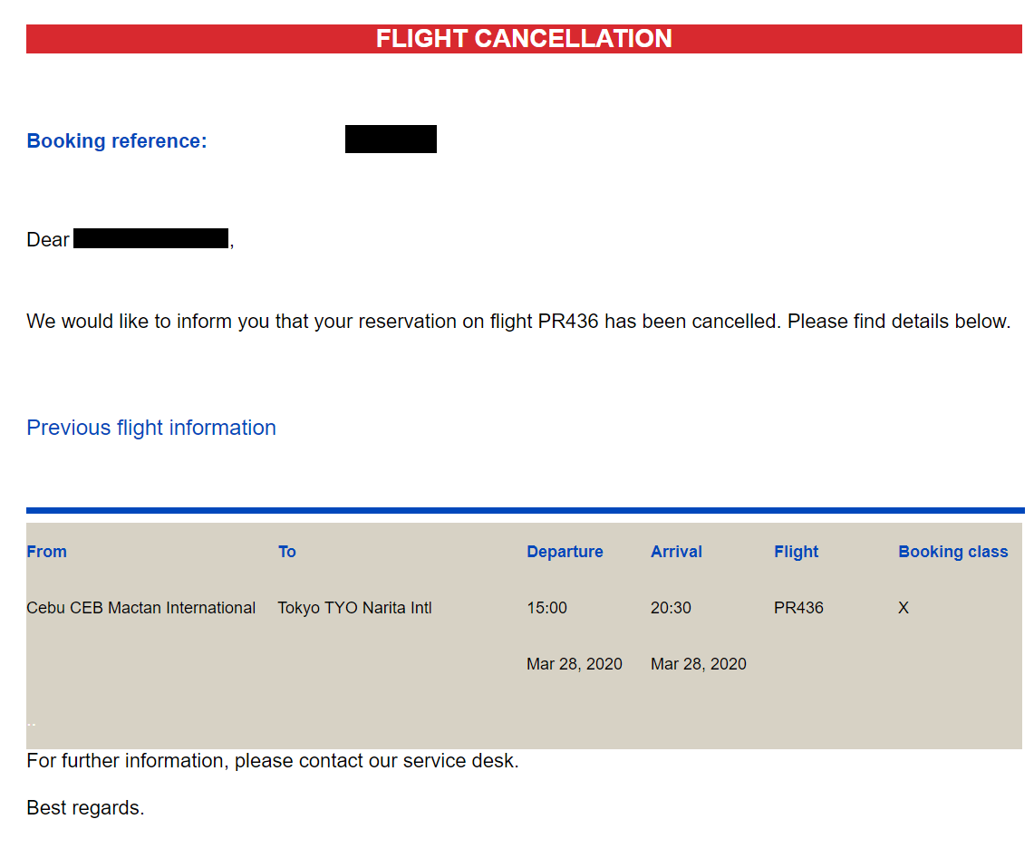 Mail form Philippine Airlines