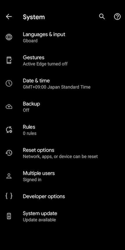 Android Setting Screen