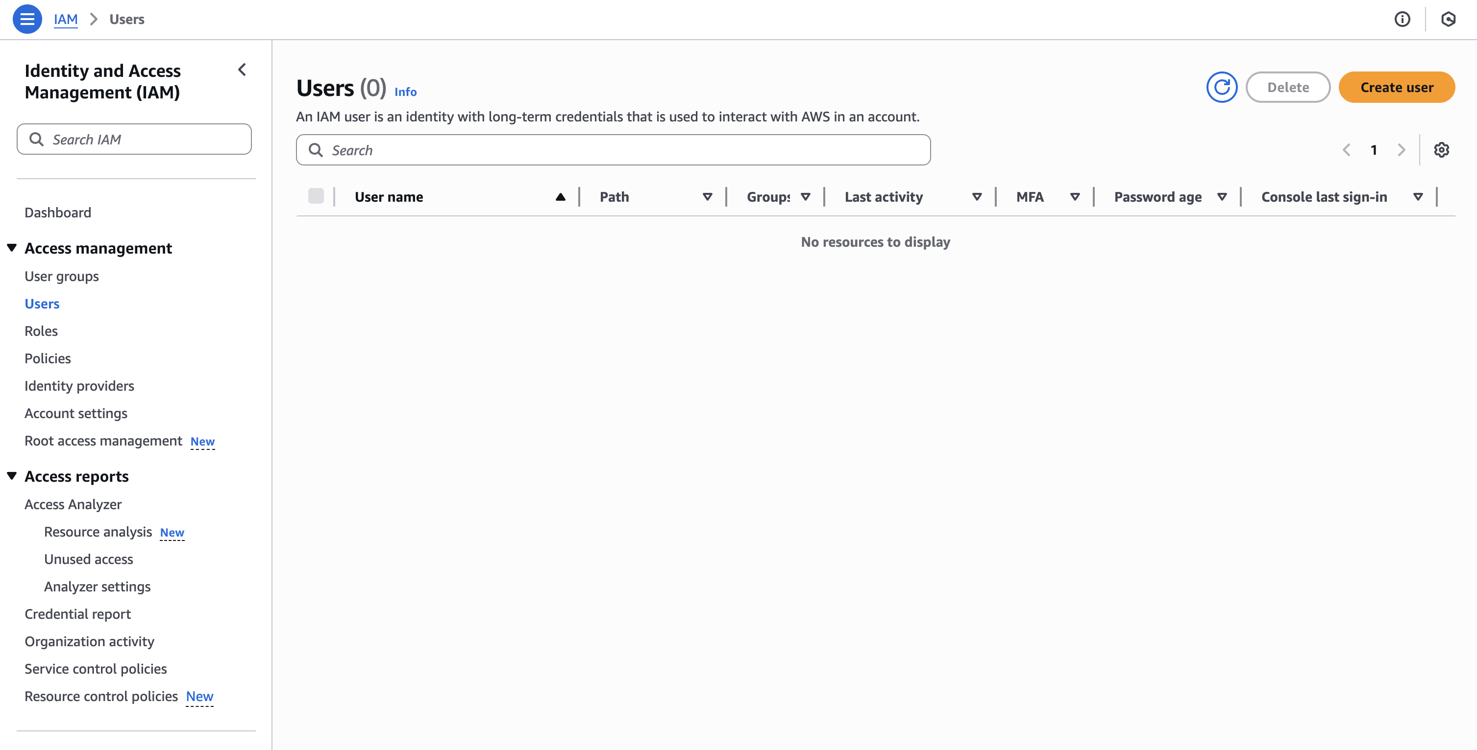 AWS Console 1