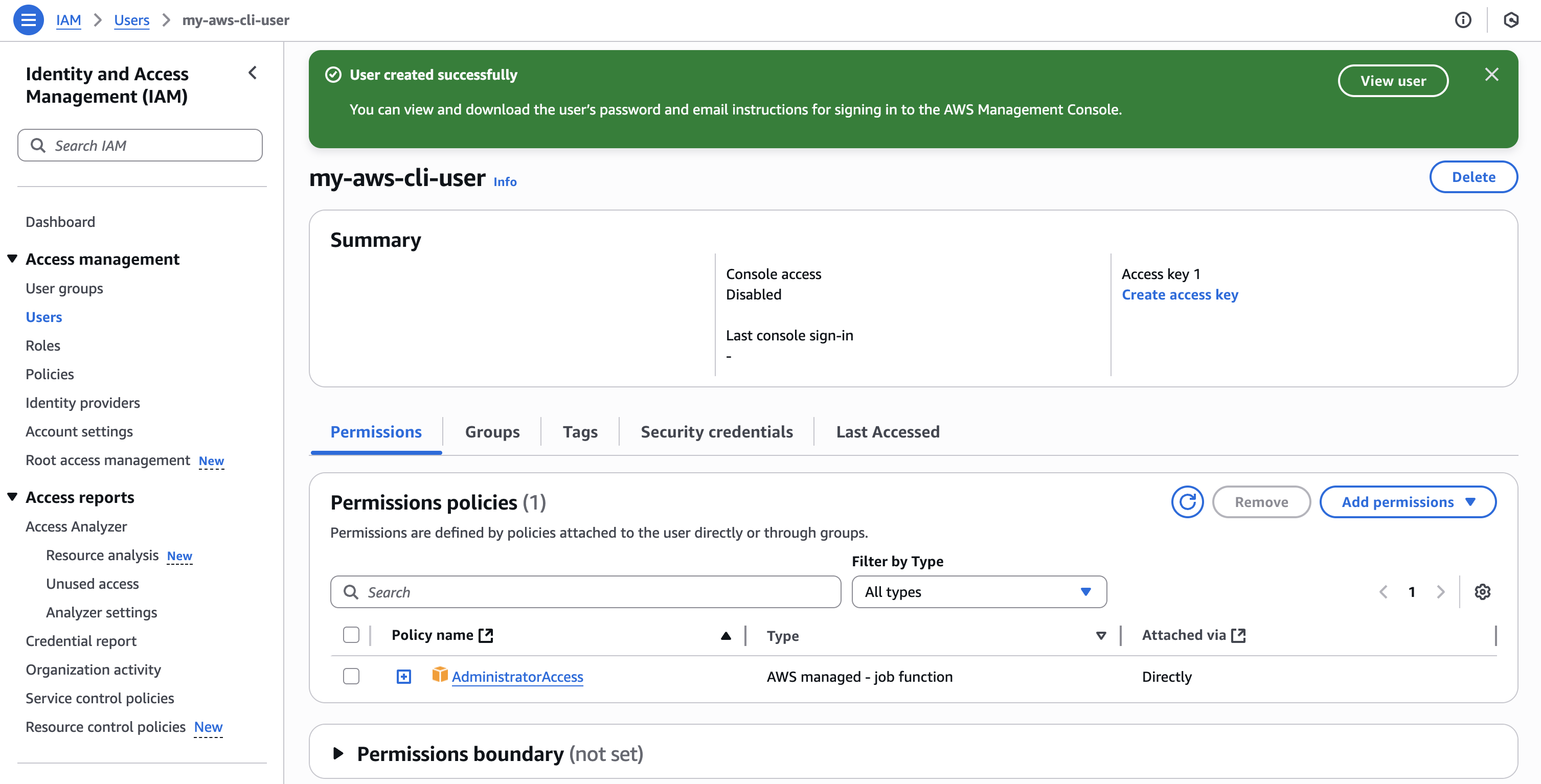AWS Console - IAM 1